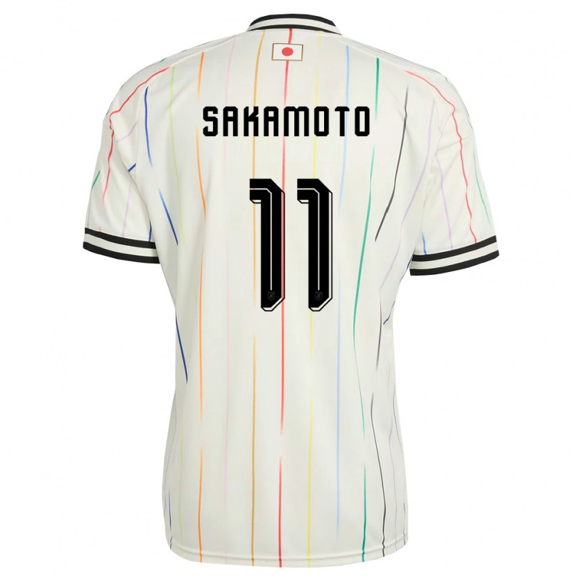 Danxen Hombre Camiseta Japón Isa Sakamoto #11 Blanco Negro 2ª Equipación 26-28 La Camisa México