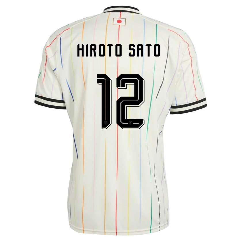 Danxen Hombre Camiseta Japón Hiroto Sato #12 Blanco Negro 2ª Equipación 26-28 La Camisa México