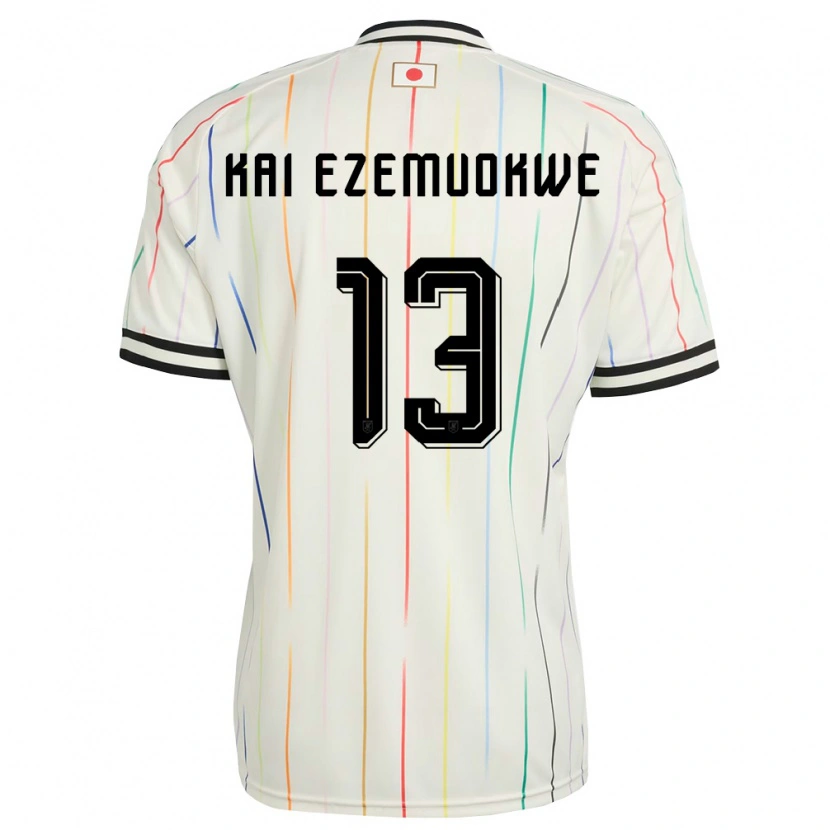 Danxen Hombre Camiseta Japón Chimezie Kai Ezemuokwe #13 Blanco Negro 2ª Equipación 26-28 La Camisa México