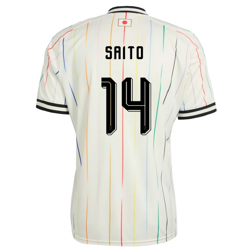 Danxen Hombre Camiseta Japón Shunsuke Saito #14 Blanco Negro 2ª Equipación 26-28 La Camisa México