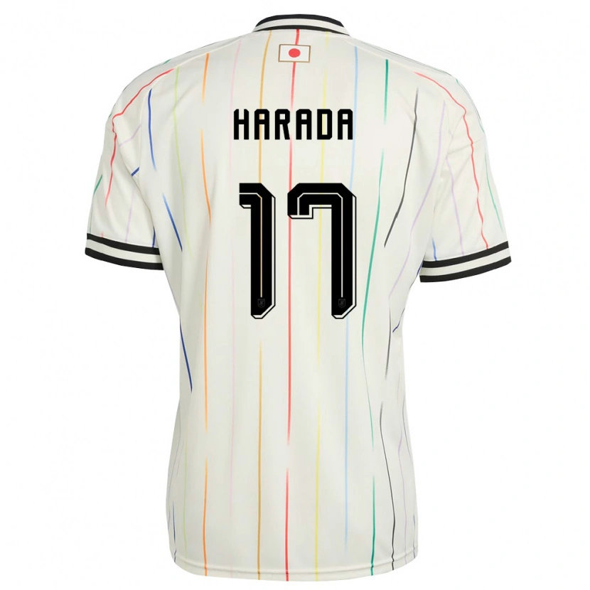 Danxen Hombre Camiseta Japón Soru Harada #17 Blanco Negro 2ª Equipación 26-28 La Camisa México