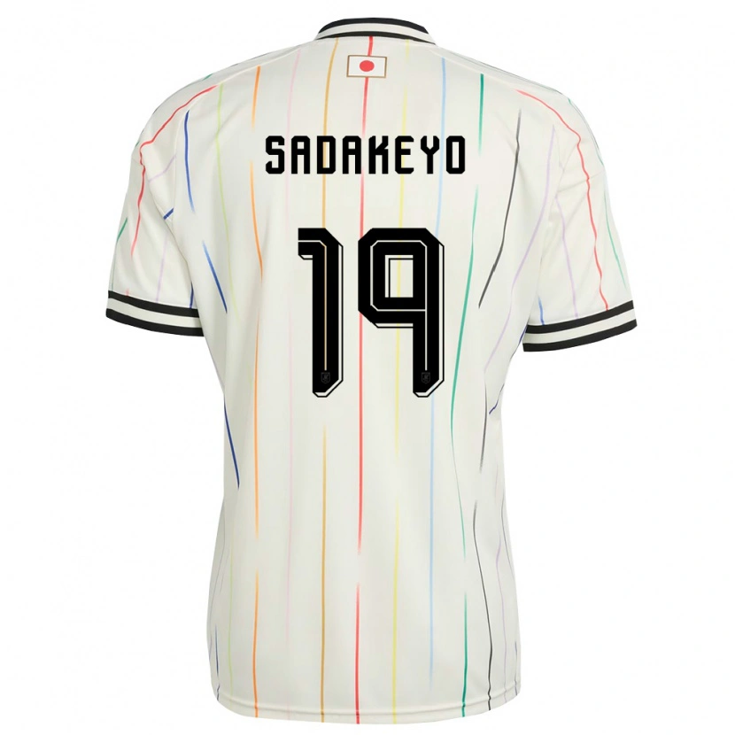Danxen Hombre Camiseta Japón Amon Sadakeyo #19 Blanco Negro 2ª Equipación 26-28 La Camisa México