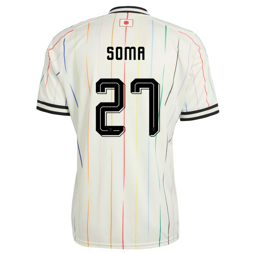 Danxen Hombre Camiseta Japón Yuki Soma #27 Blanco Negro 2ª Equipación 26-28 La Camisa México