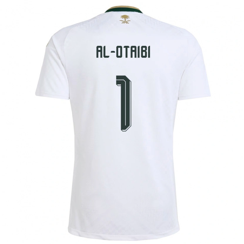 Danxen Hombre Camiseta Arabia Saudita Mohammed Al-Otaibi #1 Blanco Verde Oro 2ª Equipación 26-28 La Camisa México