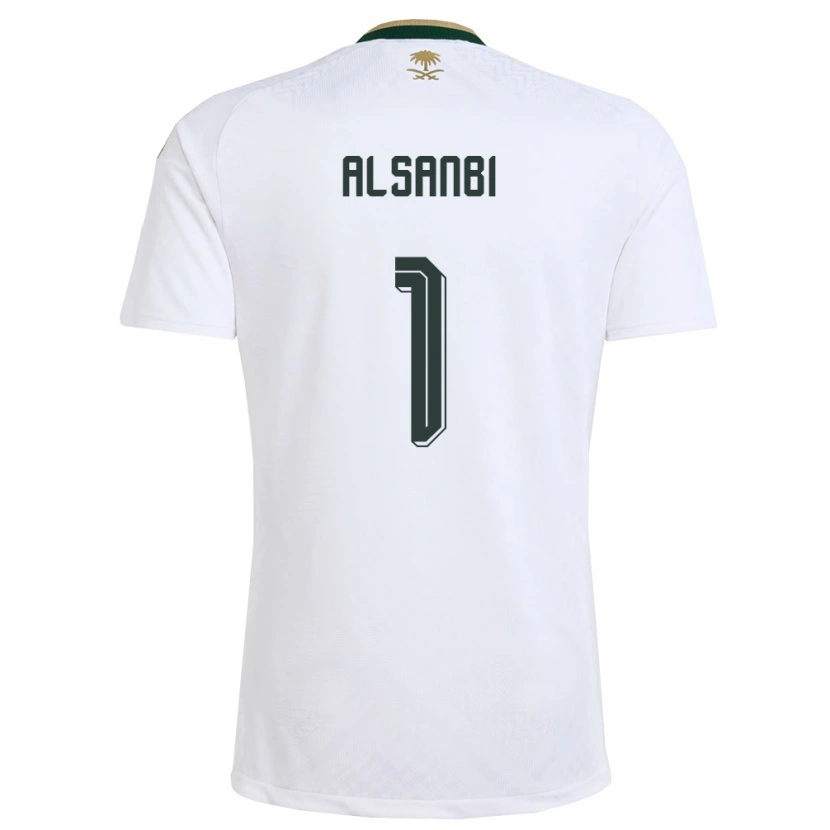 Danxen Hombre Camiseta Arabia Saudita Abdulrahman Alsanbi #1 Blanco Verde Oro 2ª Equipación 26-28 La Camisa México