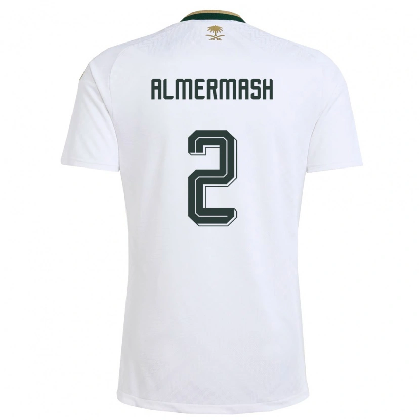 Danxen Hombre Camiseta Arabia Saudita Oama Almermash #2 Blanco Verde Oro 2ª Equipación 26-28 La Camisa México