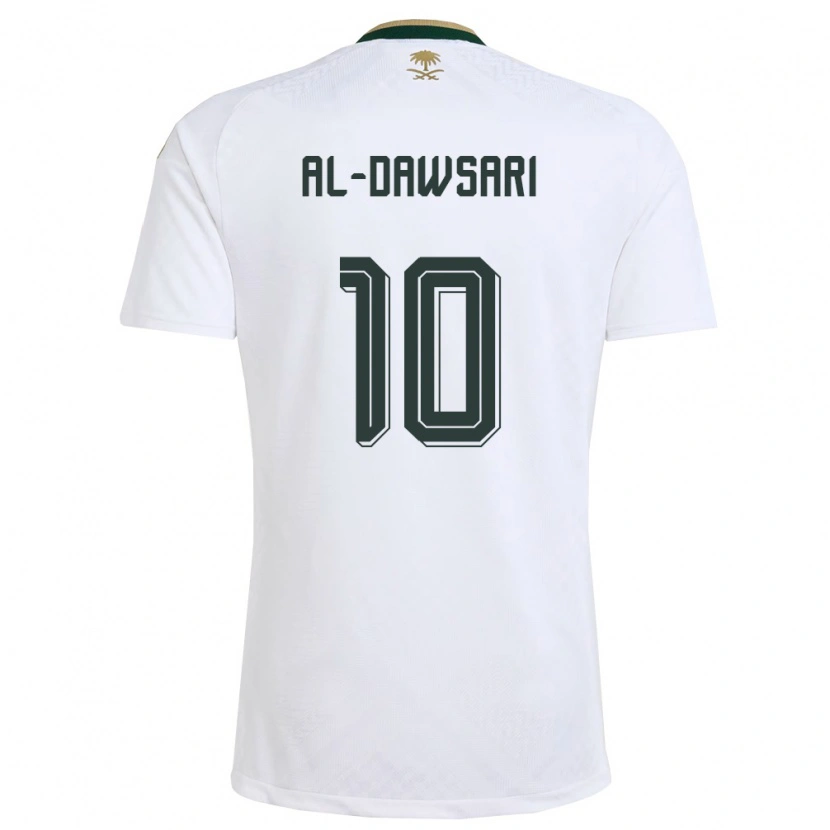 Danxen Hombre Camiseta Arabia Saudita Salem Al-Dawsari #10 Blanco Verde Oro 2ª Equipación 26-28 La Camisa México