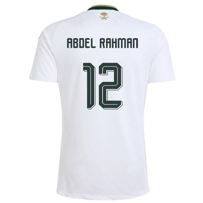 Danxen Hombre Camiseta Arabia Saudita Mona Abdel Rahman #12 Blanco Verde Oro 2ª Equipación 26-28 La Camisa México