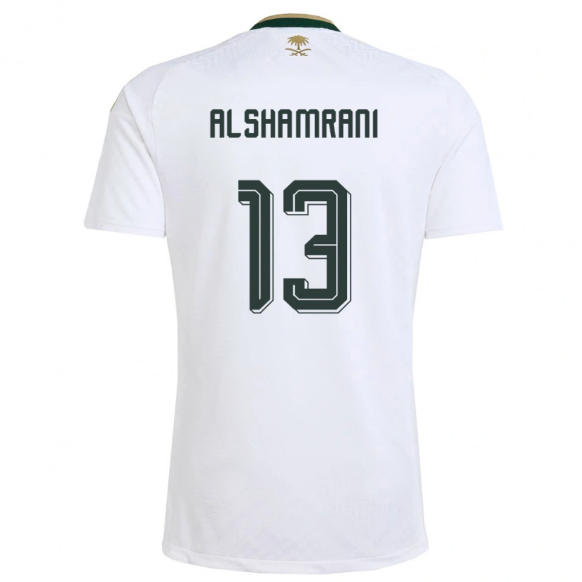 Danxen Hombre Camiseta Arabia Saudita Farha Alshamrani #13 Blanco Verde Oro 2ª Equipación 26-28 La Camisa México
