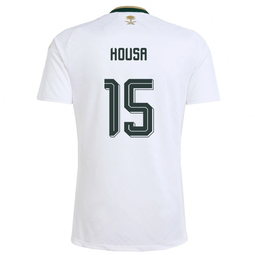 Danxen Hombre Camiseta Arabia Saudita Eyad Housa #15 Blanco Verde Oro 2ª Equipación 26-28 La Camisa México