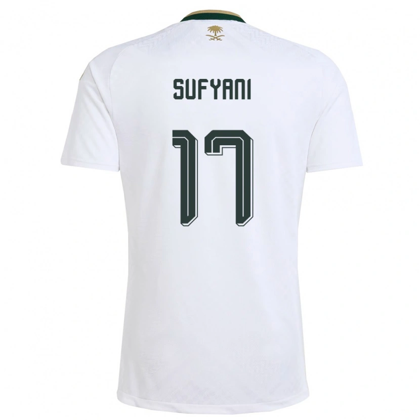 Danxen Hombre Camiseta Arabia Saudita Abdulrahman Sufyani #17 Blanco Verde Oro 2ª Equipación 26-28 La Camisa México