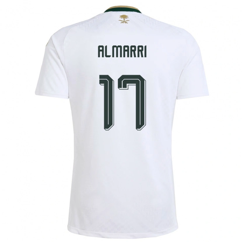 Danxen Hombre Camiseta Arabia Saudita Mohammed Almarri #17 Blanco Verde Oro 2ª Equipación 26-28 La Camisa México