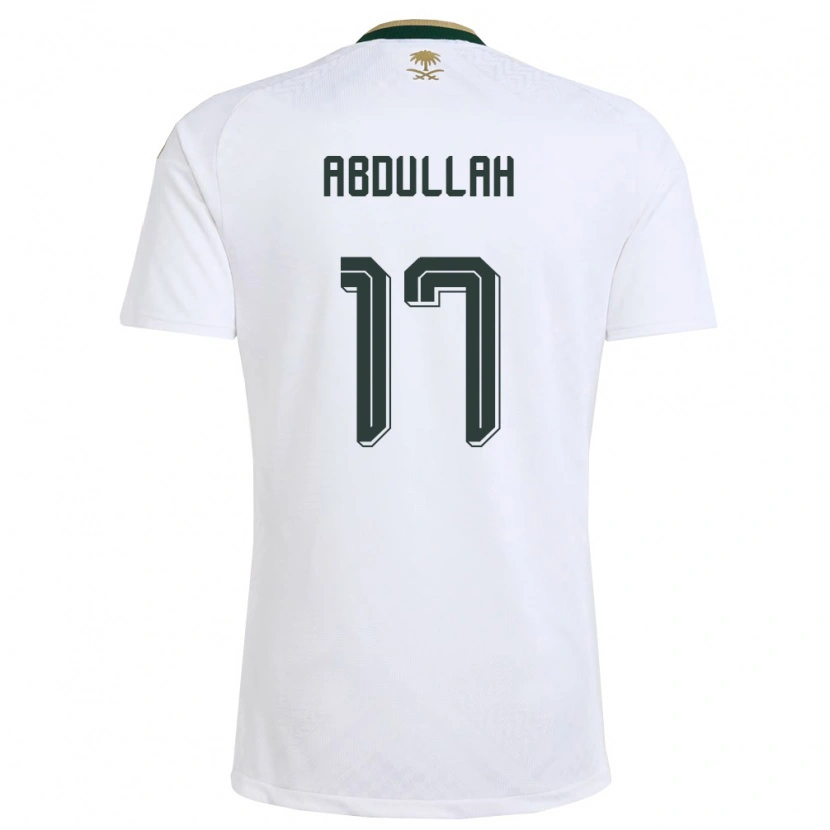 Danxen Hombre Camiseta Arabia Saudita Salem Abdullah #17 Blanco Verde Oro 2ª Equipación 26-28 La Camisa México