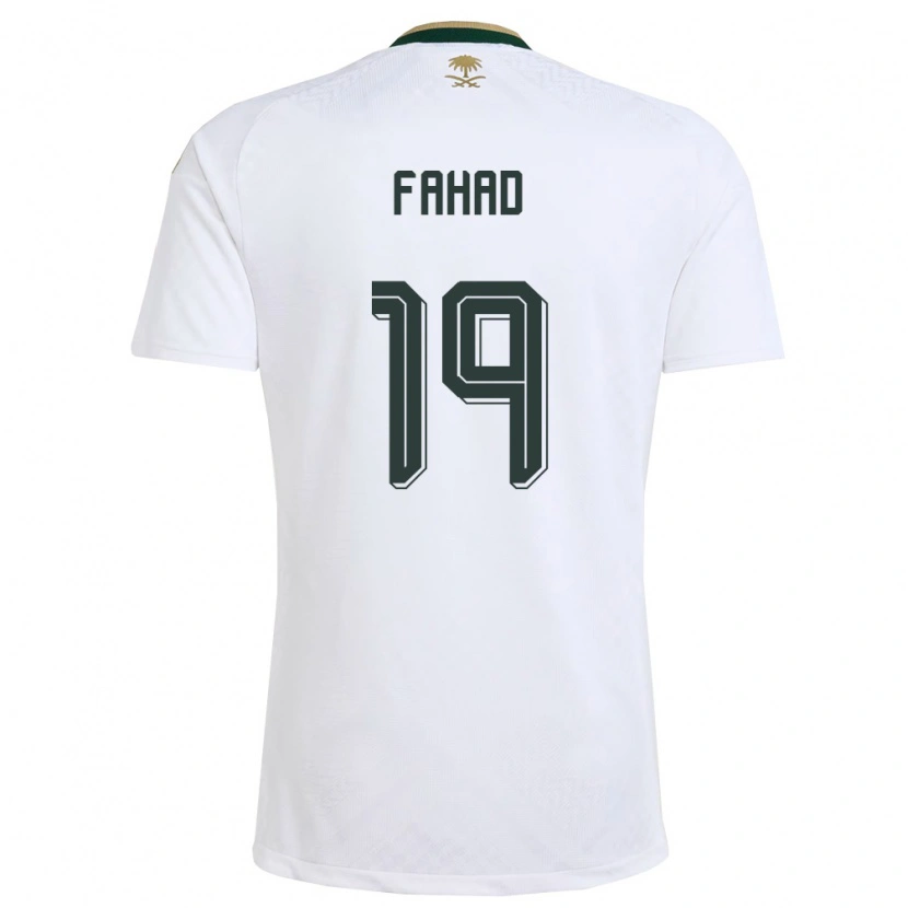 Danxen Hombre Camiseta Arabia Saudita Fahad Al Muwallad #19 Blanco Verde Oro 2ª Equipación 26-28 La Camisa México