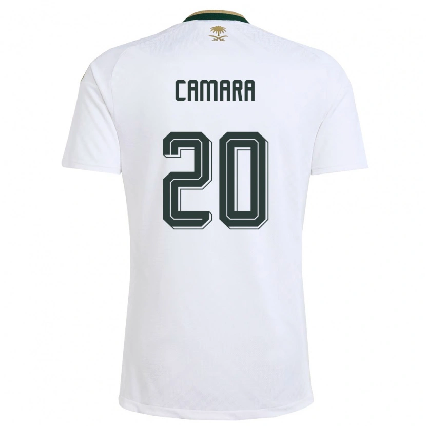 Danxen Hombre Camiseta Arabia Saudita Haroune Camara #20 Blanco Verde Oro 2ª Equipación 26-28 La Camisa México