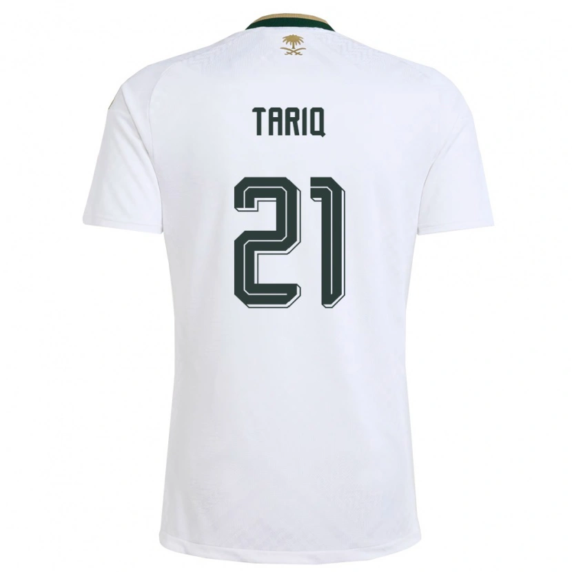 Danxen Hombre Camiseta Arabia Saudita Juri Tariq #21 Blanco Verde Oro 2ª Equipación 26-28 La Camisa México