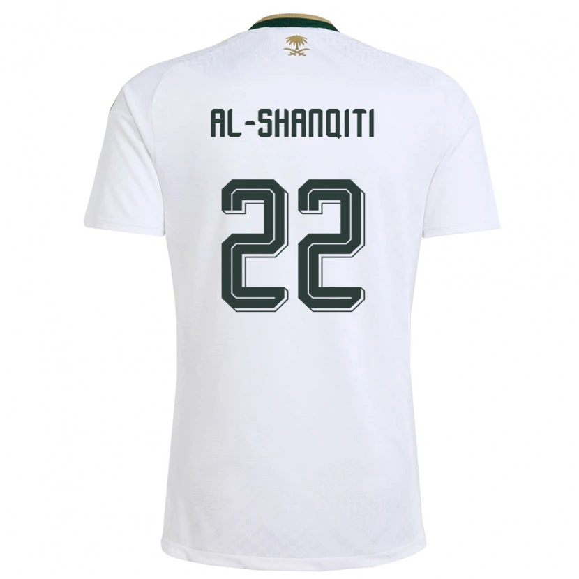 Danxen Hombre Camiseta Arabia Saudita Hamed Al-Shanqity #22 Blanco Verde Oro 2ª Equipación 26-28 La Camisa México
