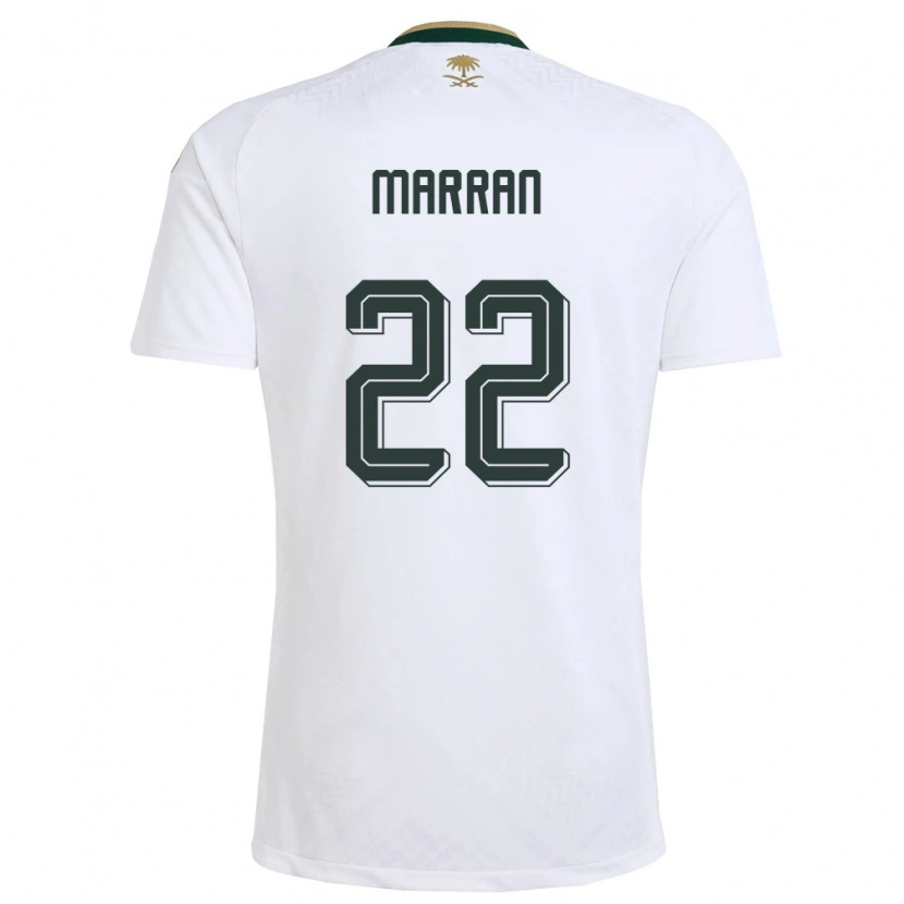 Danxen Hombre Camiseta Arabia Saudita Mohammed Marran #22 Blanco Verde Oro 2ª Equipación 26-28 La Camisa México