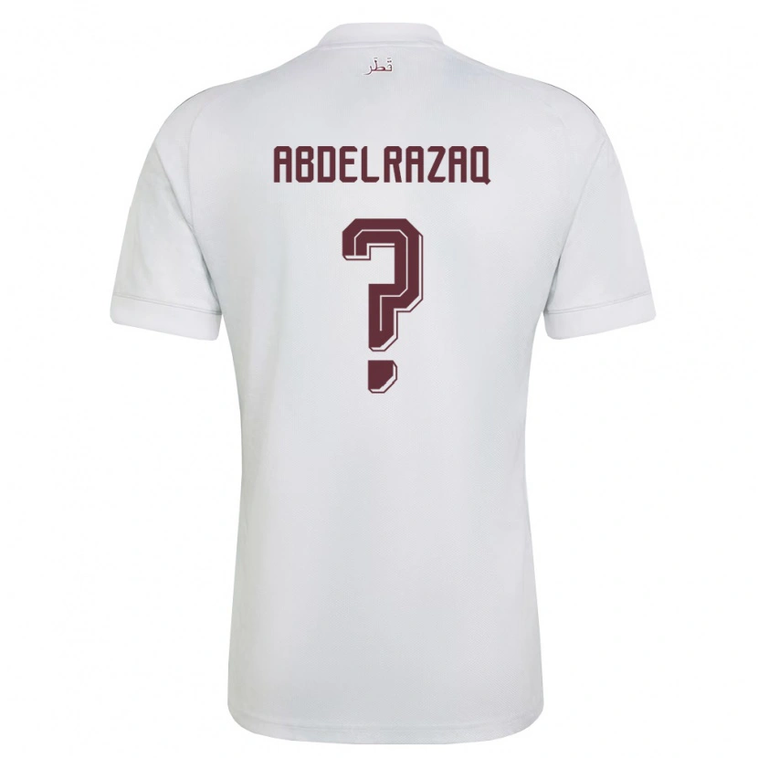 Danxen Hombre Camiseta Catar Yussef Abdelrazaq #0 Blanco Borgoña 2ª Equipación 26-28 La Camisa México