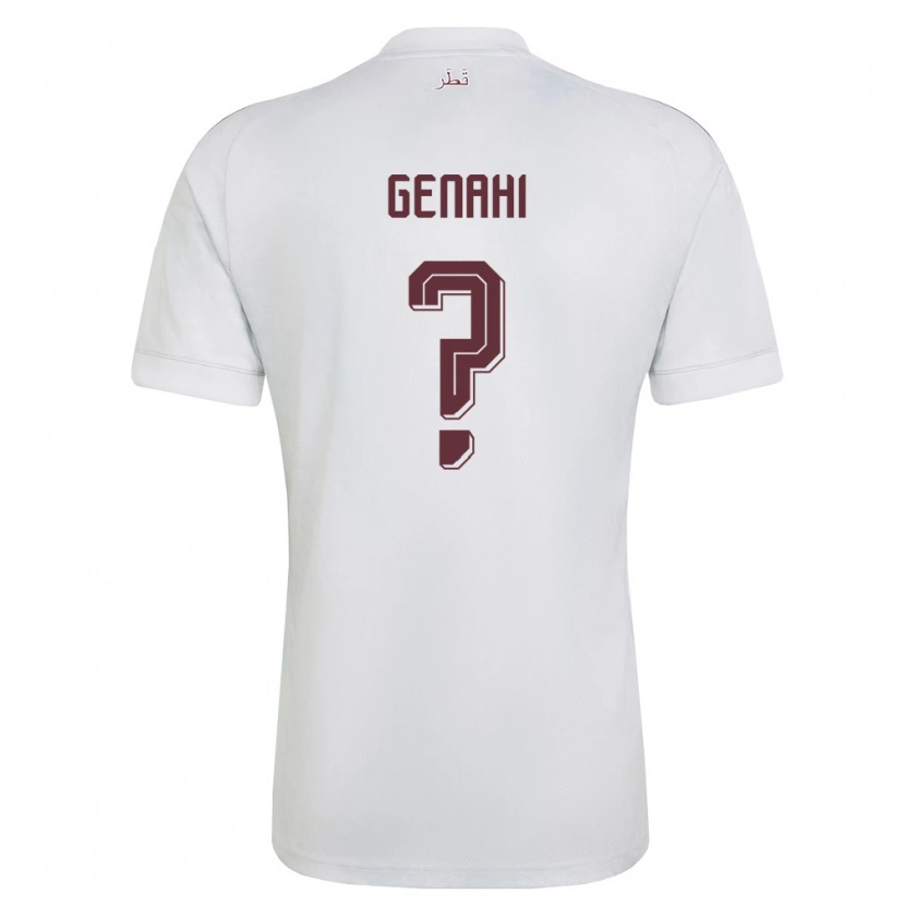 Danxen Hombre Camiseta Catar Ahmad Genahi #0 Blanco Borgoña 2ª Equipación 26-28 La Camisa México