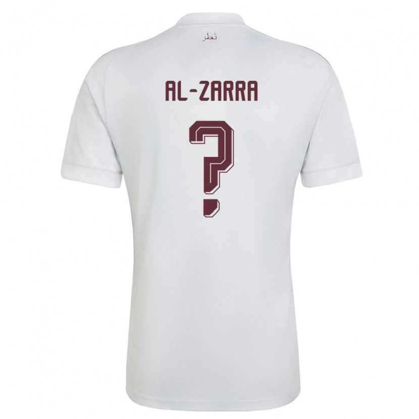 Danxen Hombre Camiseta Catar Jassim Al-Zarra #0 Blanco Borgoña 2ª Equipación 26-28 La Camisa México