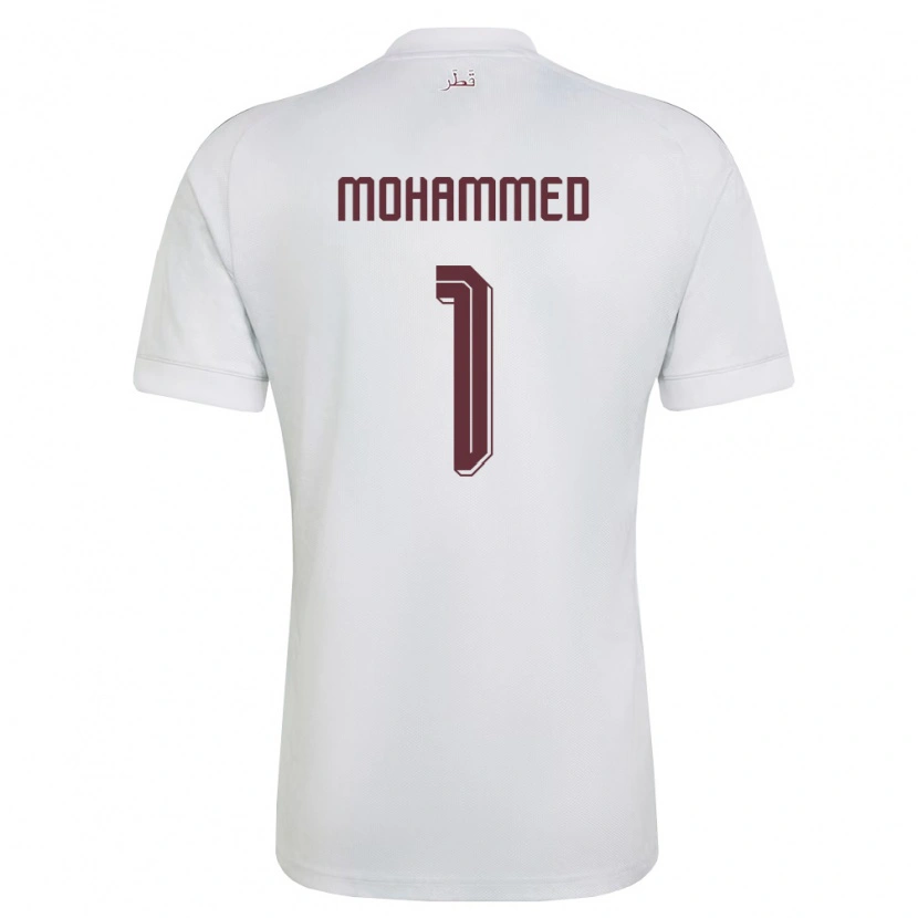 Danxen Hombre Camiseta Catar Bakri Mohammed #1 Blanco Borgoña 2ª Equipación 26-28 La Camisa México
