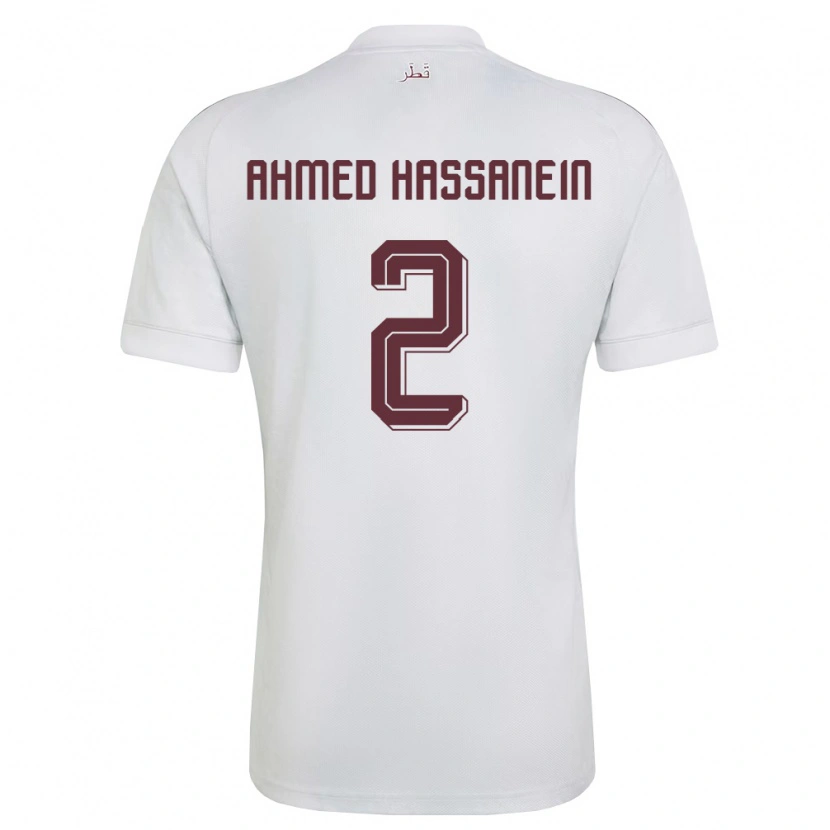 Danxen Hombre Camiseta Catar Seif Hassanein #2 Blanco Borgoña 2ª Equipación 26-28 La Camisa México