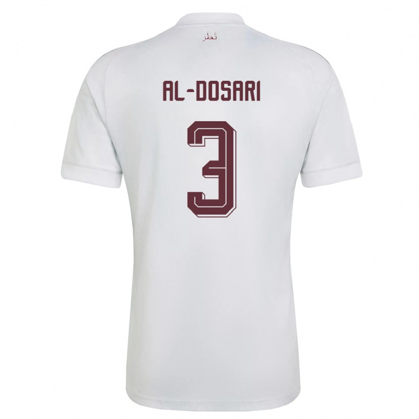 Danxen Hombre Camiseta Catar Dana Al Dosari #3 Blanco Borgoña 2ª Equipación 26-28 La Camisa México