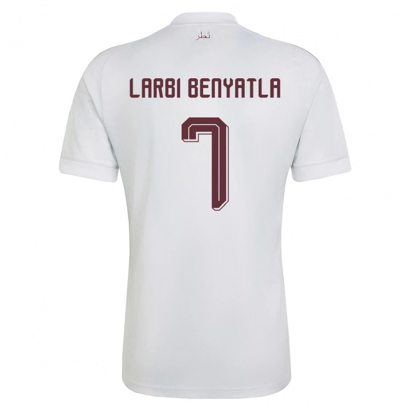 Danxen Hombre Camiseta Catar Dhiaeddine Larbi Benyatla #7 Blanco Borgoña 2ª Equipación 26-28 La Camisa México