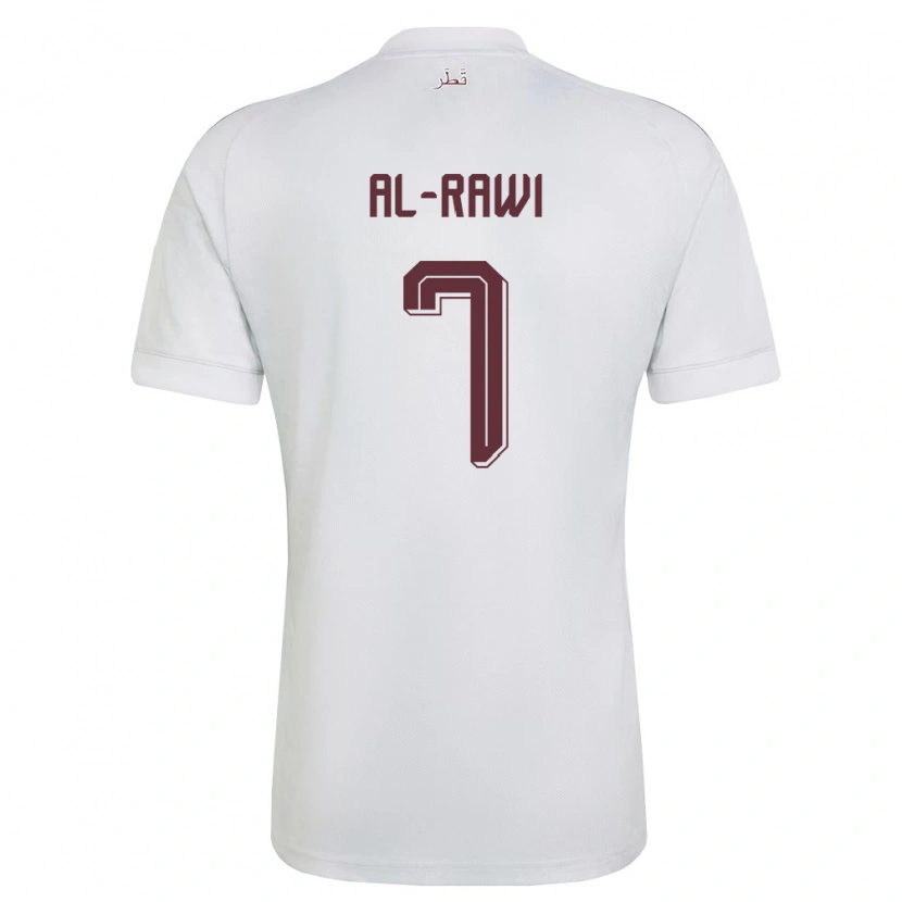 Danxen Hombre Camiseta Catar Ahmed Al-Rawi #7 Blanco Borgoña 2ª Equipación 26-28 La Camisa México