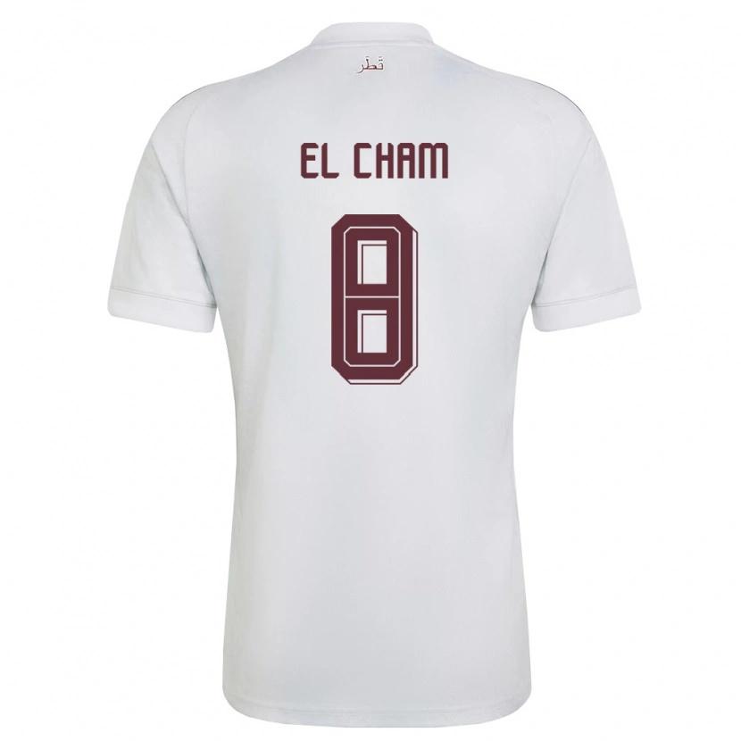 Danxen Hombre Camiseta Catar Richard El Cham #8 Blanco Borgoña 2ª Equipación 26-28 La Camisa México