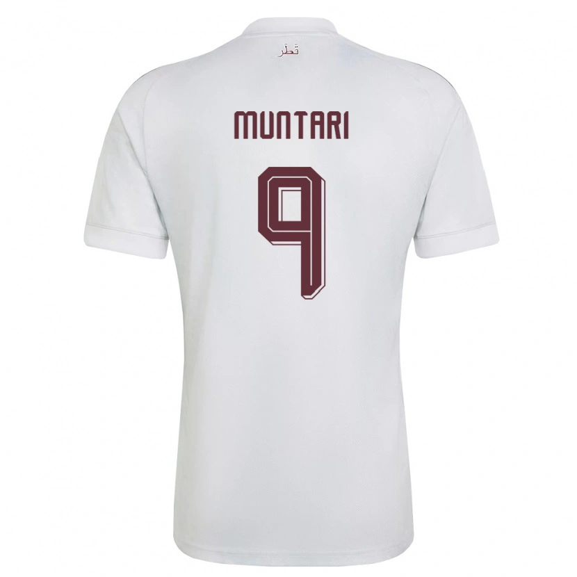 Danxen Hombre Camiseta Catar Mohammed Muntari #9 Blanco Borgoña 2ª Equipación 26-28 La Camisa México
