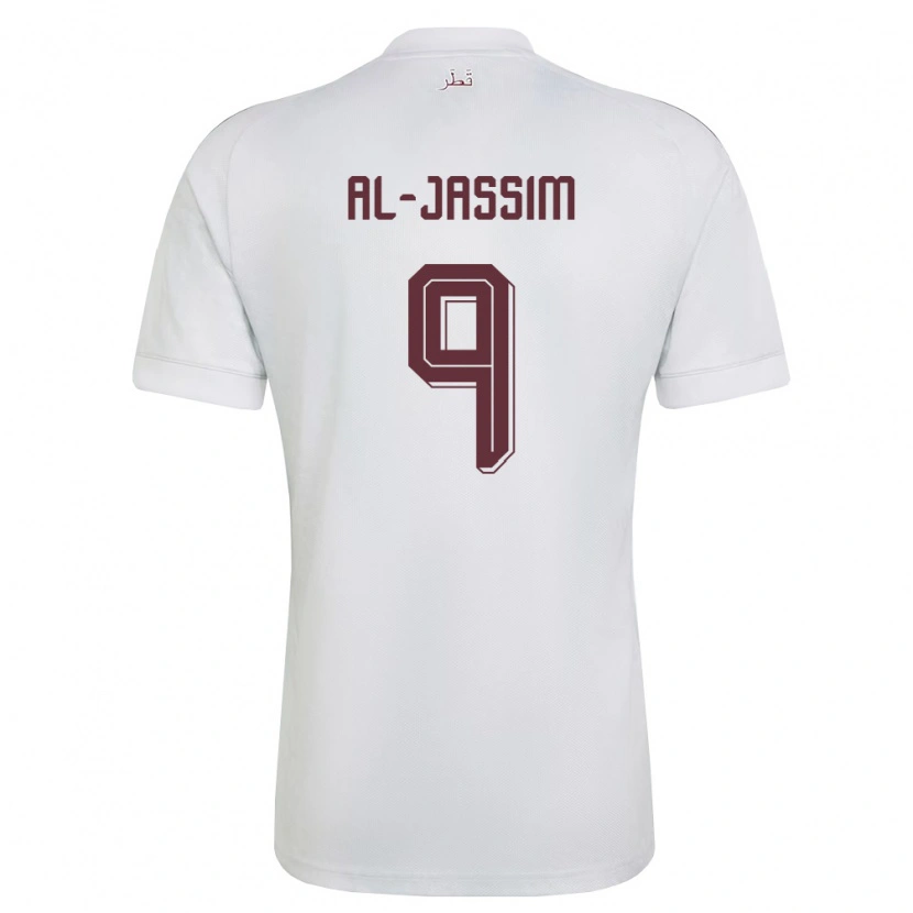 Danxen Hombre Camiseta Catar Kholoud Al Jassim #9 Blanco Borgoña 2ª Equipación 26-28 La Camisa México