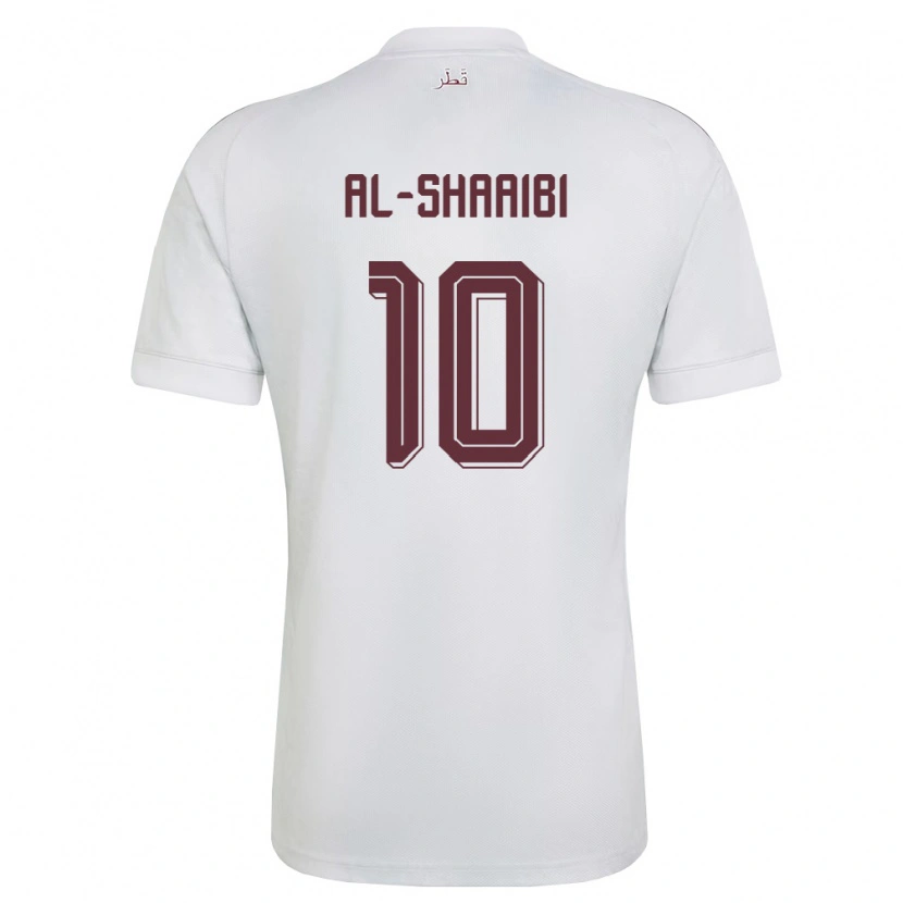 Danxen Hombre Camiseta Catar Khalid Al-Shaaibi #10 Blanco Borgoña 2ª Equipación 26-28 La Camisa México