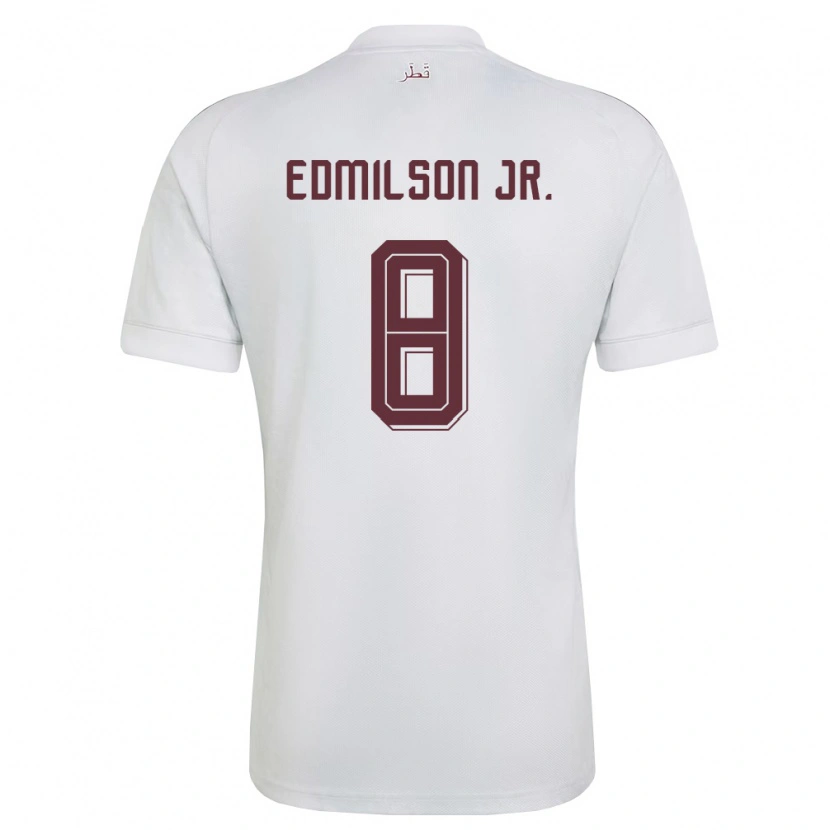 Danxen Hombre Camiseta Catar Edmílson Junior #8 Blanco Borgoña 2ª Equipación 26-28 La Camisa México