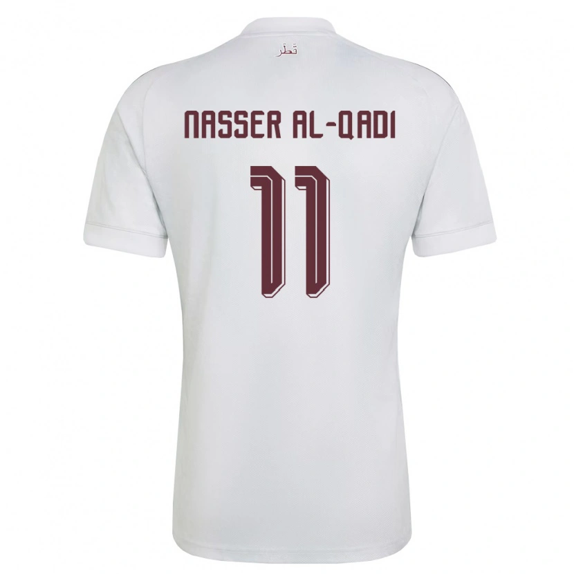 Danxen Hombre Camiseta Catar Tameem Al-Qadi #11 Blanco Borgoña 2ª Equipación 26-28 La Camisa México