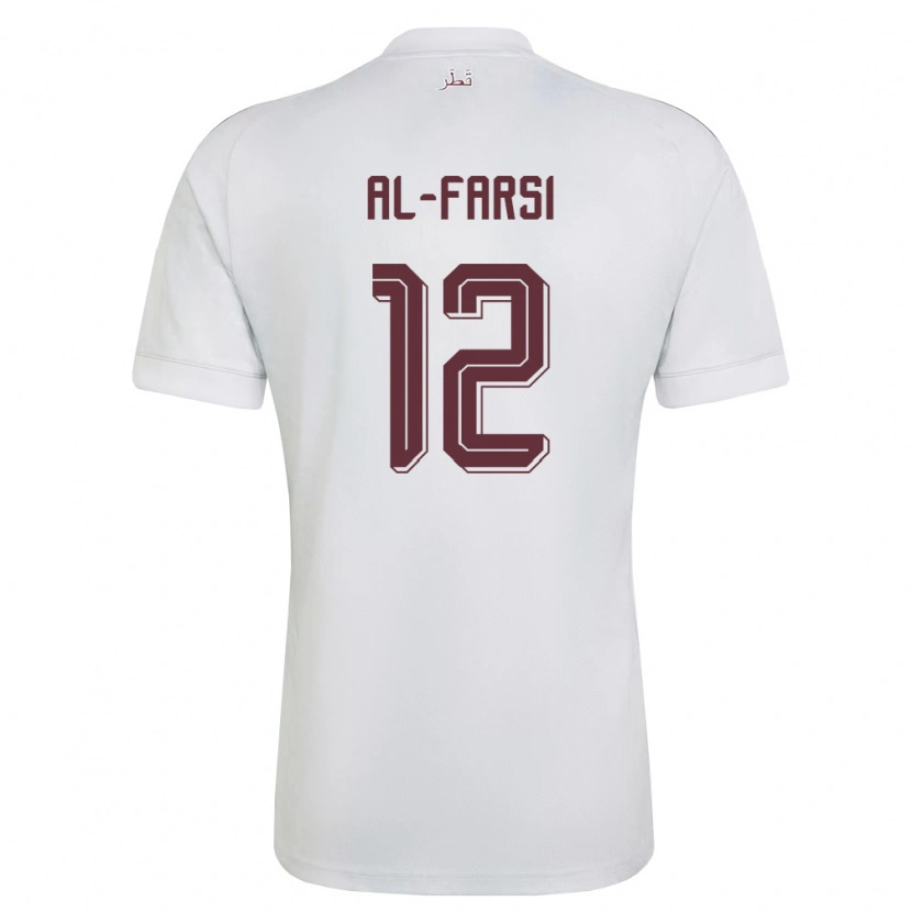 Danxen Hombre Camiseta Catar Faiz Al-Farsi #12 Blanco Borgoña 2ª Equipación 26-28 La Camisa México