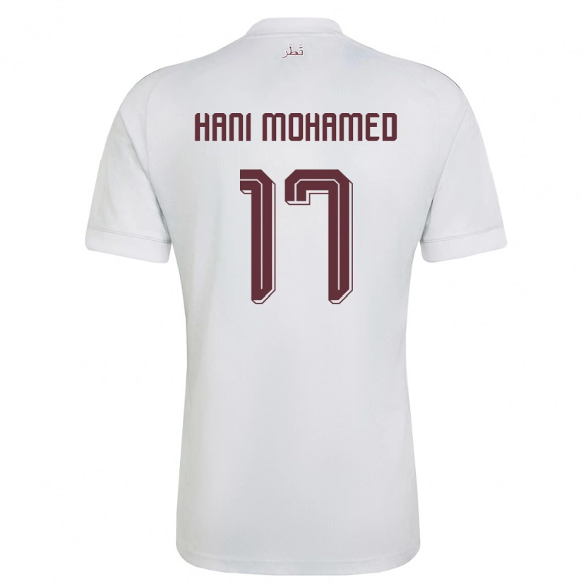 Danxen Hombre Camiseta Catar Yazan Mohamed #17 Blanco Borgoña 2ª Equipación 26-28 La Camisa México