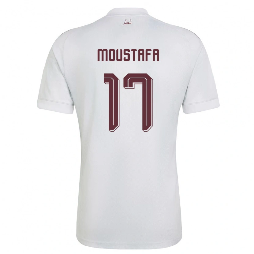 Danxen Hombre Camiseta Catar Abdelrahman Moustafa #17 Blanco Borgoña 2ª Equipación 26-28 La Camisa México