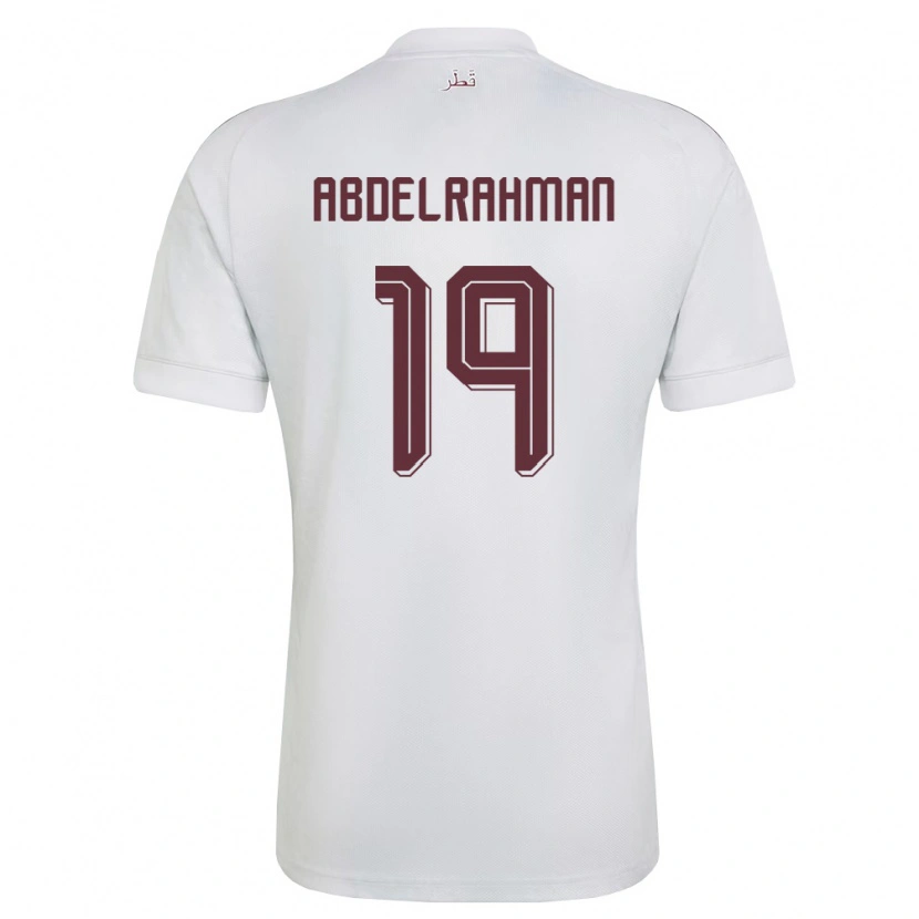Danxen Hombre Camiseta Catar Mohammed Abdelrahman #19 Blanco Borgoña 2ª Equipación 26-28 La Camisa México