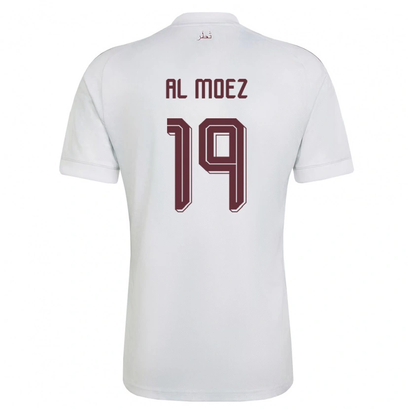 Danxen Hombre Camiseta Catar Almoez Ali #19 Blanco Borgoña 2ª Equipación 26-28 La Camisa México