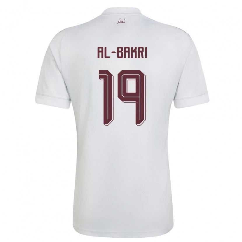 Danxen Hombre Camiseta Catar Abdulaziz Al-Bakri #19 Blanco Borgoña 2ª Equipación 26-28 La Camisa México