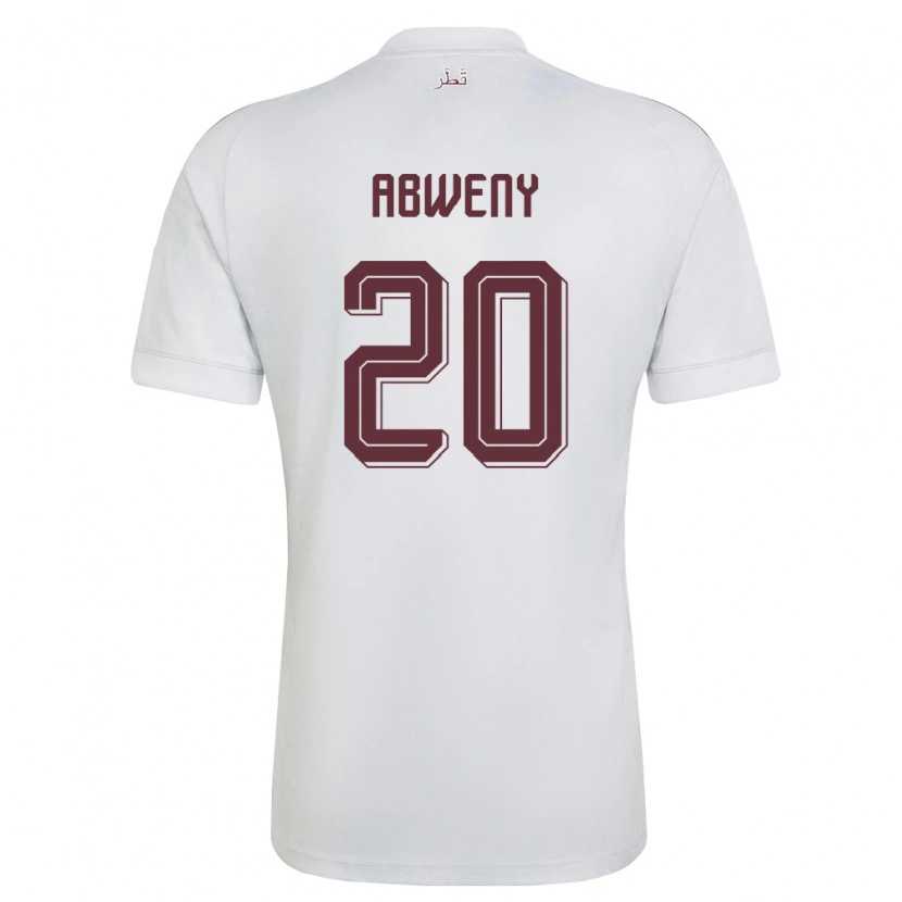 Danxen Hombre Camiseta Catar Anas Abweny #20 Blanco Borgoña 2ª Equipación 26-28 La Camisa México