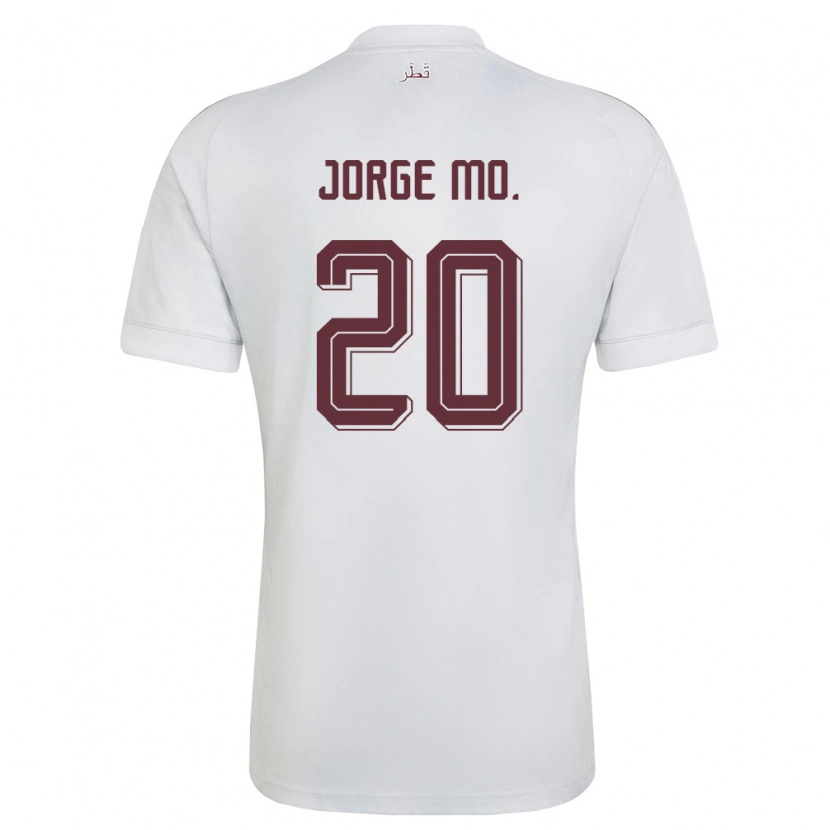 Danxen Hombre Camiseta Catar Jorge Diego Jordan Mo. #20 Blanco Borgoña 2ª Equipación 26-28 La Camisa México
