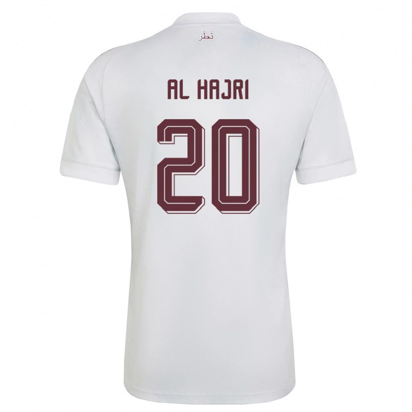 Danxen Hombre Camiseta Catar Salem Al Hajri #20 Blanco Borgoña 2ª Equipación 26-28 La Camisa México