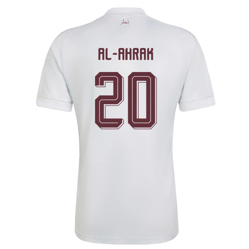 Danxen Hombre Camiseta Catar Abdullah Al-Ahrak #20 Blanco Borgoña 2ª Equipación 26-28 La Camisa México