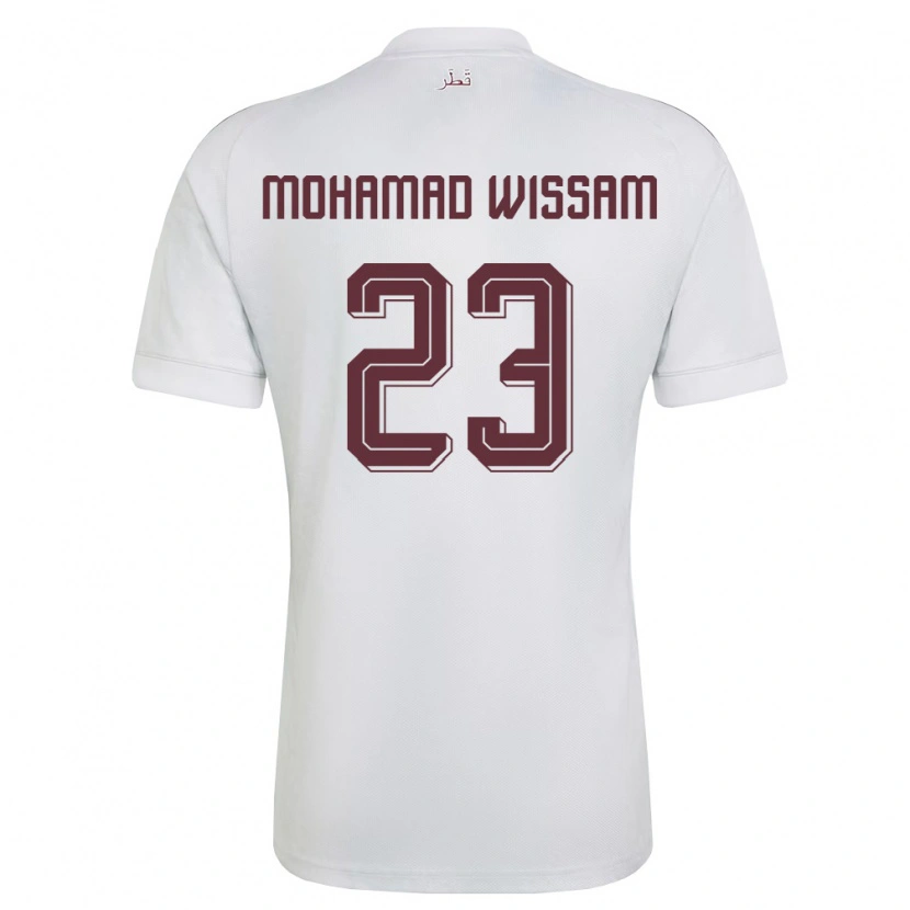 Danxen Hombre Camiseta Catar Karim Mohamad Wissam #23 Blanco Borgoña 2ª Equipación 26-28 La Camisa México