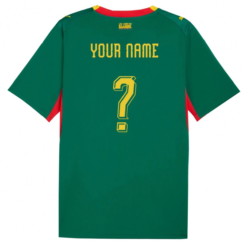 Danxen Hombre Camiseta Senegal Su Nombre #0 Verde Amarillo Rojo 2ª Equipación 26-28 La Camisa México