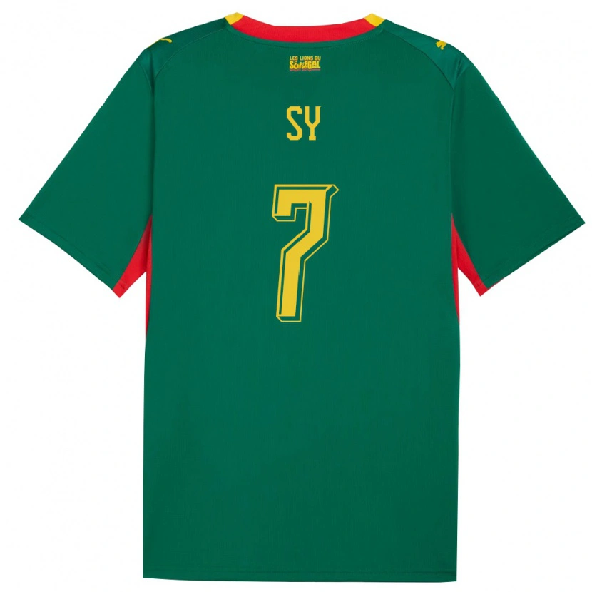 Danxen Hombre Camiseta Senegal Mouhamed Sy #7 Verde Amarillo Rojo 2ª Equipación 26-28 La Camisa México