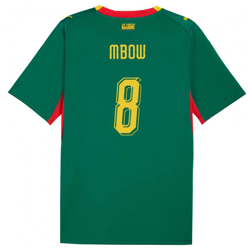 Danxen Hombre Camiseta Senegal Mamadou Mbow #8 Verde Amarillo Rojo 2ª Equipación 26-28 La Camisa México